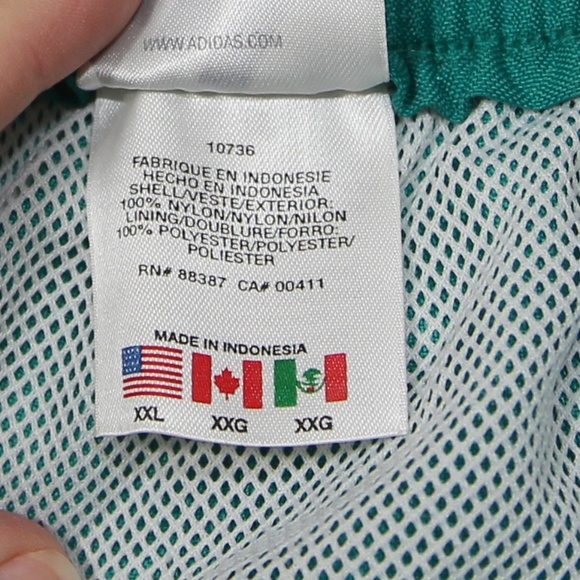 Adidas Classic Stripe Swim Shorts Teal Yellow - Picture 7 of 8